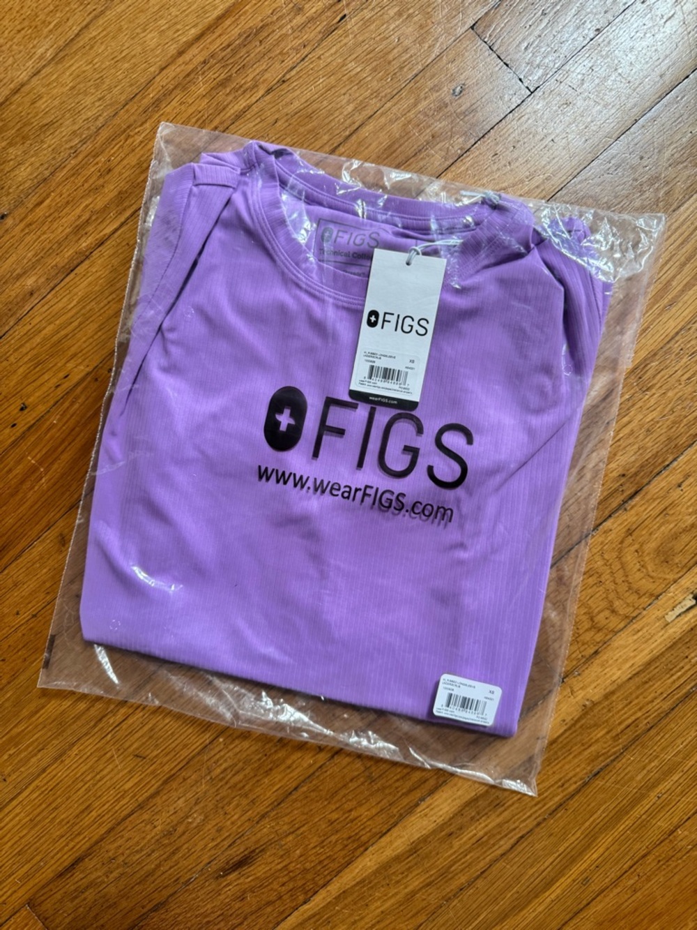 NEW - Figs XS Ribbed Longsleeve Underscrub (Wild Iris)